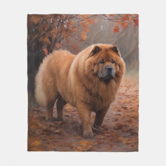 Chow Chow Chow im Herbst Leaves Inspiriert Fleecedecke (Vorderseite)