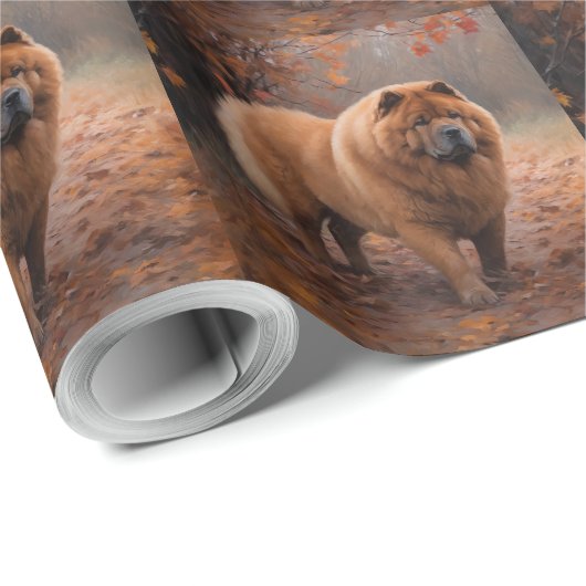 Chow Chow Chow im Herbst Leaves Inspiriert Geschenkpapier (Rolleneckpunkt)
