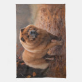 Chow Chow Chow im Herbst Leaves Inspiriert Geschirrtuch (Vertikal)