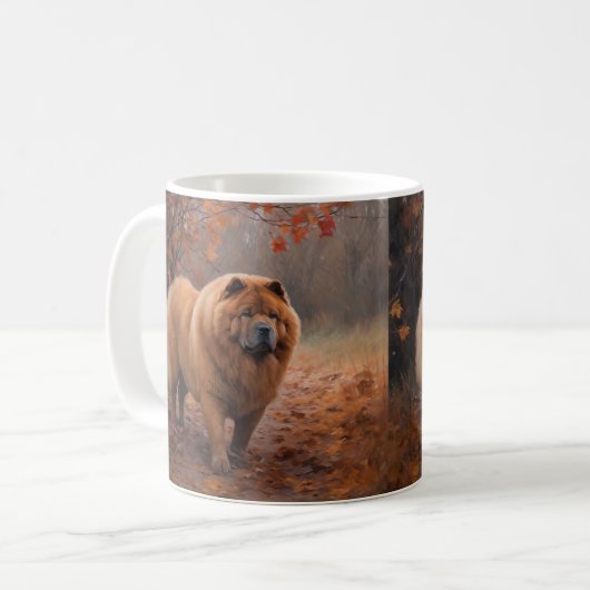 Chow Chow Chow im Herbst Leaves Inspiriert Kaffeetasse (Vorderseite Links)