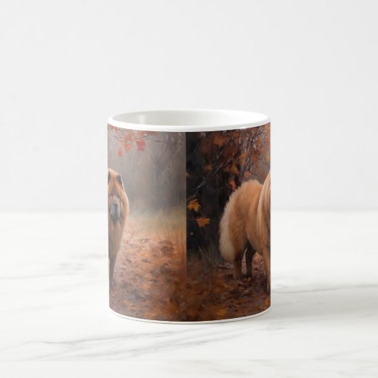 Chow Chow Chow im Herbst Leaves Inspiriert Kaffeetasse (Mittel)
