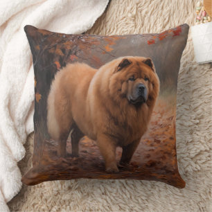 Chow Chow Chow im Herbst Leaves Inspiriert Kissen