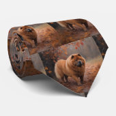 Chow Chow Chow im Herbst Leaves Inspiriert Krawatte (Gerollt)