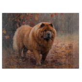 Chow Chow Chow im Herbst Leaves Inspiriert Schneidebrett (Vorderseite)