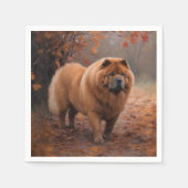 Chow Chow Chow im Herbst Leaves Inspiriert Serviette (Vorderseite)