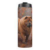 Chow Chow Chow im Herbst Leaves Inspiriert Thermosbecher (Vorderseite)