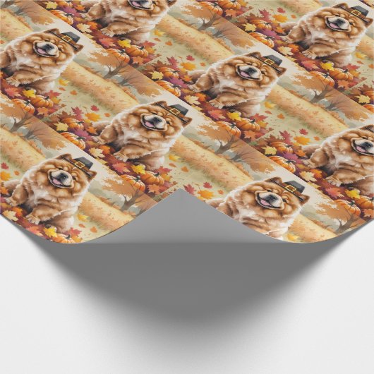 Chow Chow Chow lässt Erntedank Art Geschenkpapier (Ecke)