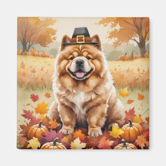 Chow Chow Chow lässt Erntedank Art Magnet (Vorne)
