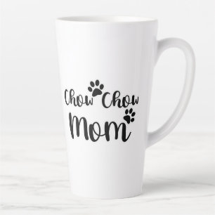 Chow Chow Chow Mama Pawprint Schwarzweiß-Design Milchtasse