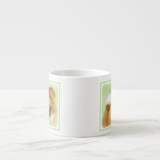 Chow Chow Chow Painting - Niedliche Original Hund Espressotasse (Vorderseite)