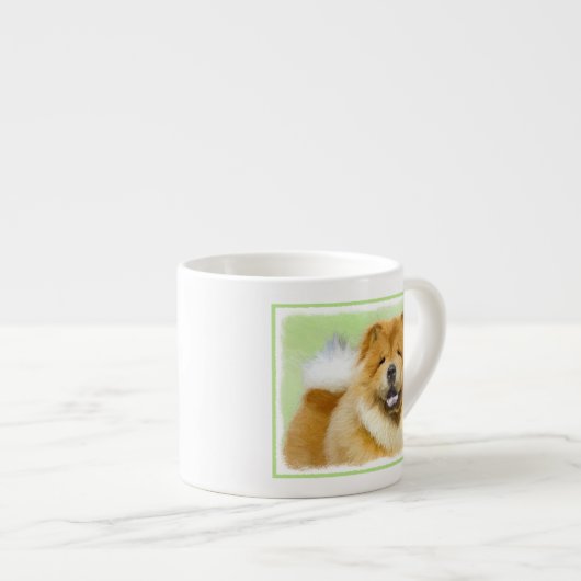 Chow Chow Chow Painting - Niedliche Original Hund  Espressotasse (Vorderseite Rechts)