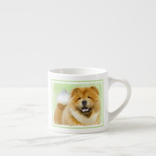 Chow Chow Chow Painting - Niedliche Original Hund Espressotasse (Rechts)