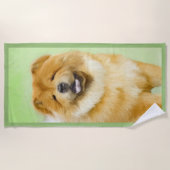 Chow Chow Chow Painting - Niedliche Original Hund Strandtuch (Vorderseite)