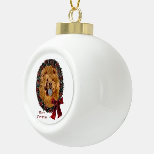 Chow Chow Chow WeihnachtsWeihnachtsWeihnachtsfeier Keramik Kugel-Ornament (Rechts)