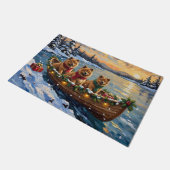 Chow Chow Christmas Boat Holiday Fußmatte (Schrägansicht)
