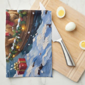 Chow Chow Christmas Boat Holiday Geschirrtuch (Viertel Falte)