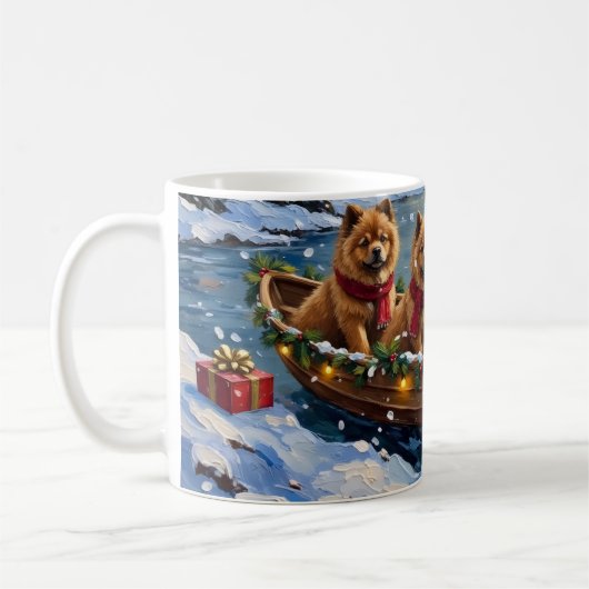 Chow Chow Christmas Boat Holiday Kaffeetasse (Links)