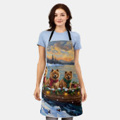 Chow Chow Christmas Boat Holiday Schürze (Getragen)