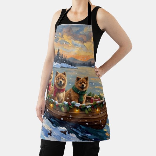 Chow Chow Christmas Boat Holiday Schürze (InSitu)