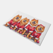 Chow Chow Christmas Dress Santa Hat Fußmatte (Schrägansicht)
