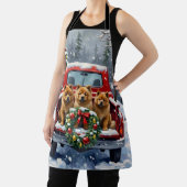 Chow Chow Christmas Red Truck Holiday Schürze (InSitu)