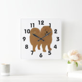 Chow Chow Clock Quadratische Wanduhr (Zuhause)