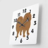 Chow Chow Clock Quadratische Wanduhr (Winkel)