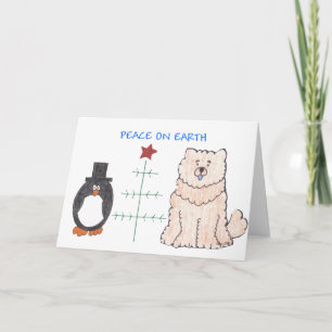 Chow Chow Cream Friede auf Erden Feiertagskarte