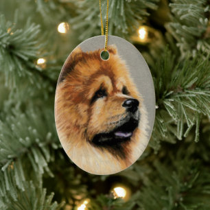 Chow Chow Dog Art Ornament