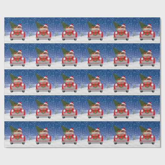 Chow Chow Dog Auto im Schnee Geschenkpapier (Flach)