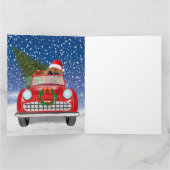 Chow Chow Dog Auto im Schnee Karte (Innenseite)