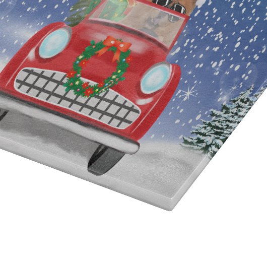 Chow Chow Dog Auto im Schnee Schneidebrett (Ecke)