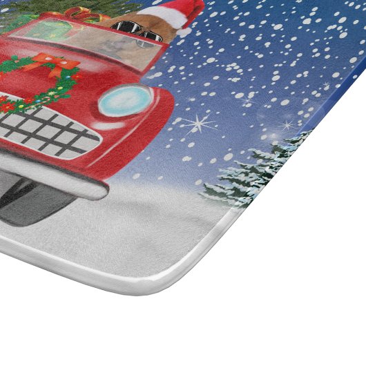 Chow Chow Dog Auto im Schnee Schneidebrett (Ecke)