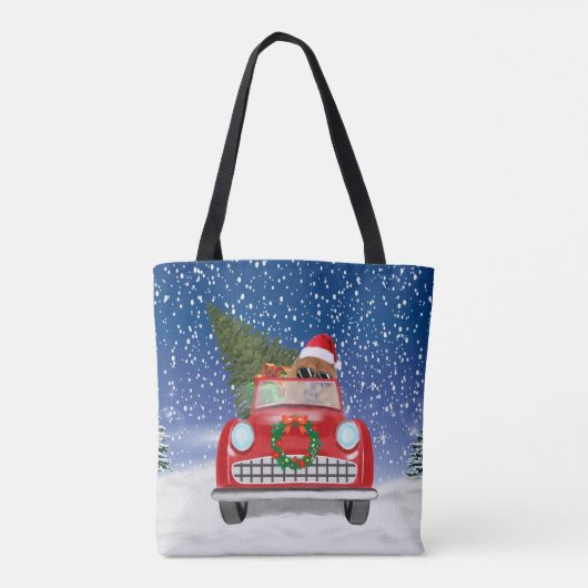Chow Chow Dog Auto im Schnee Tasche (Rückseite)