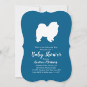 Chow Chow Dog Baby Shower Boy Blue Einladung (Vorderseite)