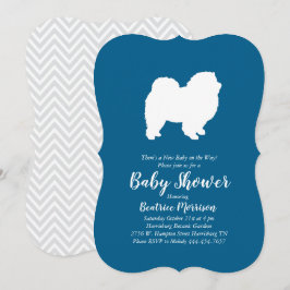 Chow Chow Dog Baby Shower Boy Blue Einladung