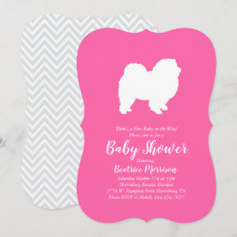Chow Chow Dog Baby Shower Girl Pink Einladung