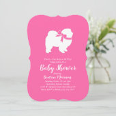 Chow Chow Dog Baby Shower Girl Pink Einladung (Stehend Vorderseite)