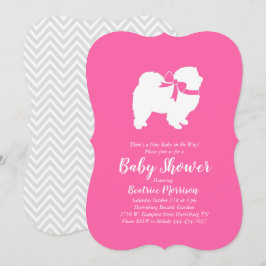 Chow Chow Dog Baby Shower Girl Pink Einladung