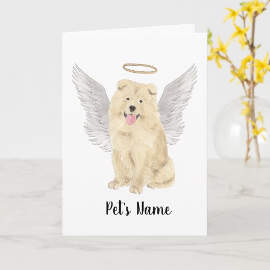 Chow Chow Dog Beileid Memorial Karte (Gelbe Blume)