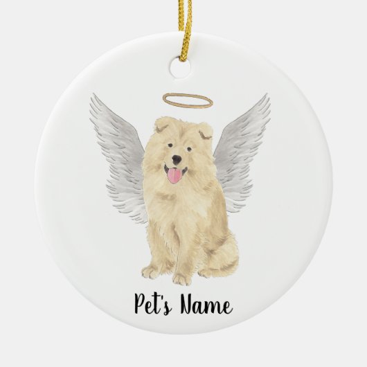 Chow Chow Dog Beileid Memorial Keramik Ornament (Vorne)