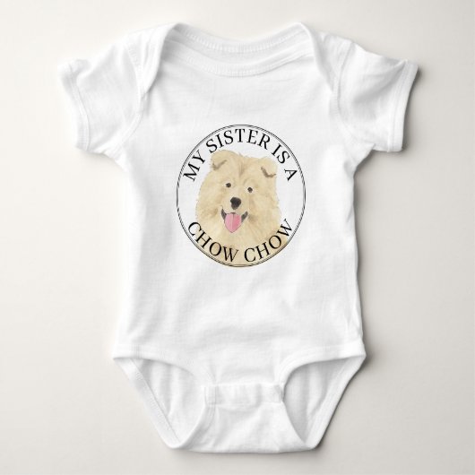 Chow Chow Dog Big Sister Baby Strampler (Vorderseite)