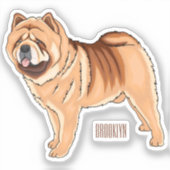 Chow Chow dog cartoon illustriert Aufkleber (Vorderseite)