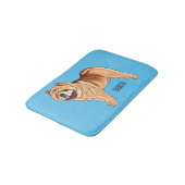 Chow Chow dog cartoon illustriert Badematte (Schrägansicht)