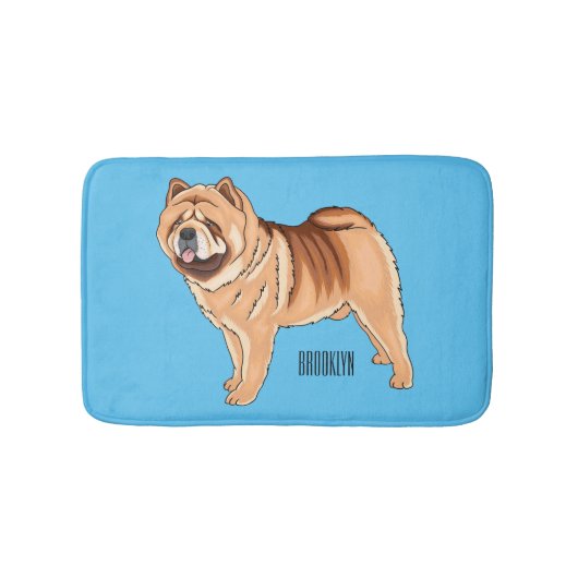Chow Chow dog cartoon illustriert Badematte (Vorderseite)