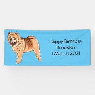 Chow Chow dog cartoon illustriert Banner