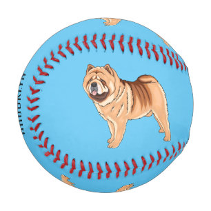 Chow Chow dog cartoon illustriert Baseball