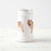Chow Chow dog cartoon illustriert Bierglas (Mittel)