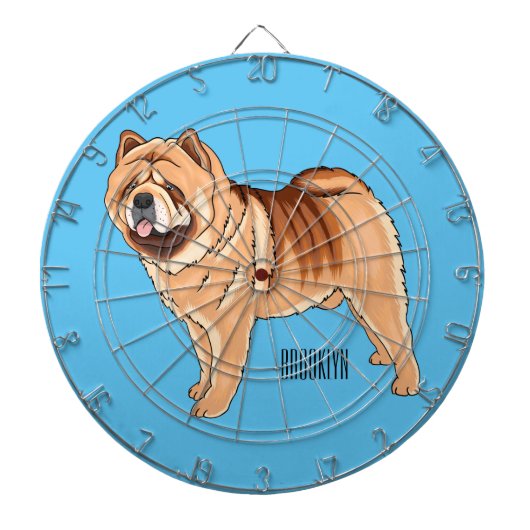 Chow Chow dog cartoon illustriert Dartscheibe (vorne)