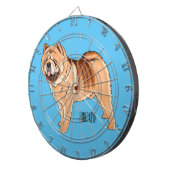 Chow Chow dog cartoon illustriert Dartscheibe (Vorderseite rechts)